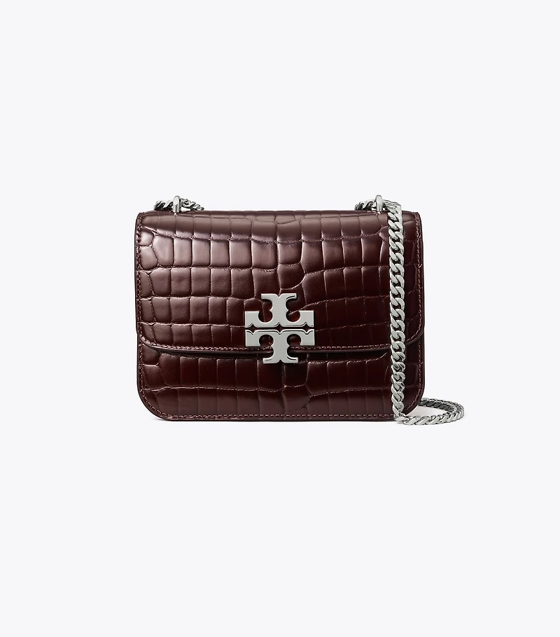Small Eleanor Croc-Embossed Shoulder Bag