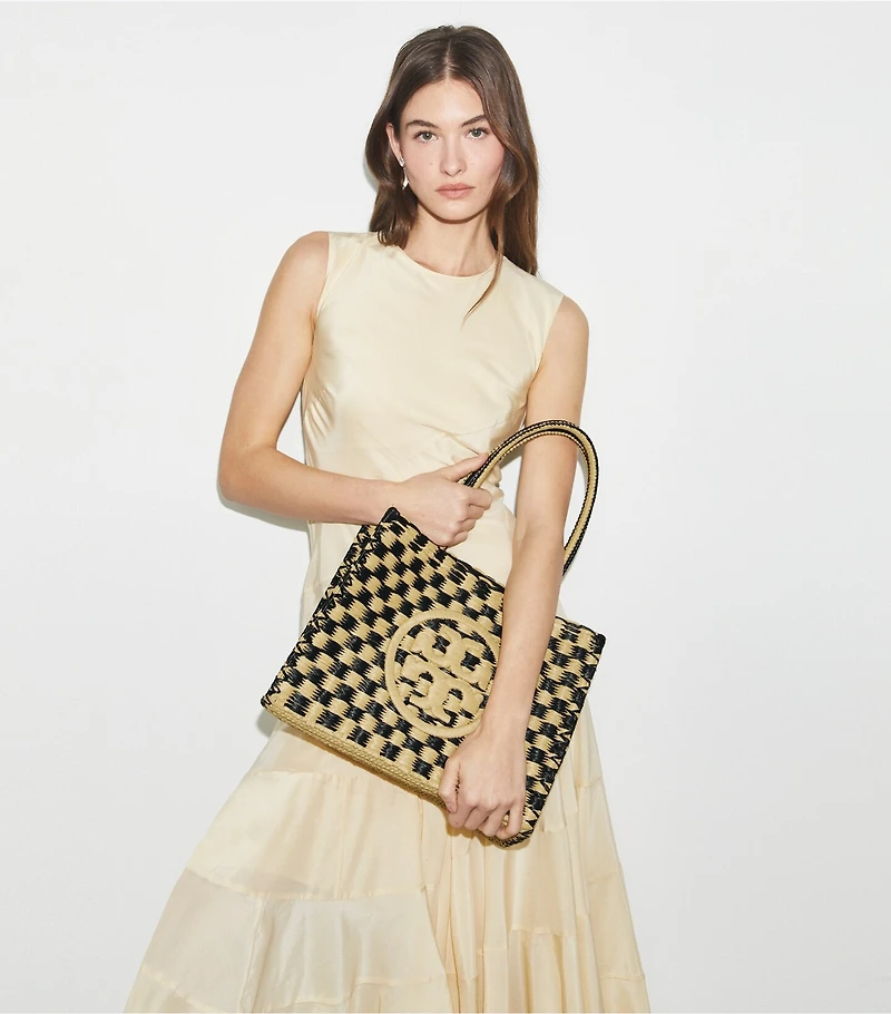 Small Ella Hand-Crocheted Checkered Tote