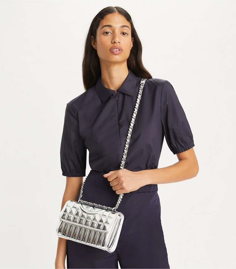 Small Fleming Metallic Quilt Convertible Shoulder Bag