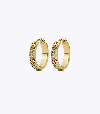 Small Icon Pavé Hoop Earrings