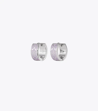 Small Icon T Monogram Hoop Earrings