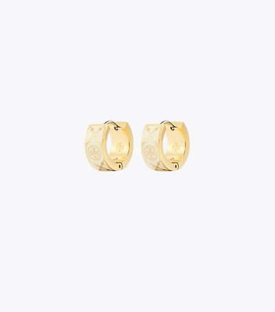 Small Icon T Monogram Hoop Earrings