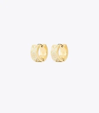 Small Icon T Monogram Hoop Earrings