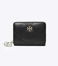 Small Kira Diamond Quilt Charm Zip Wallet