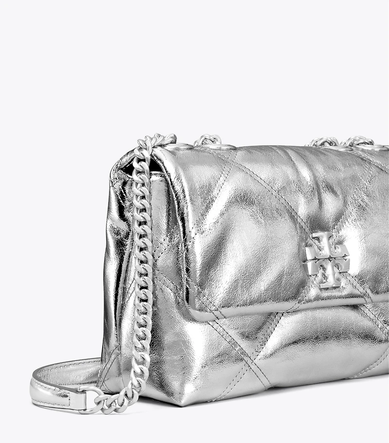 Small Kira Diamond Quilt Metallic Convertible Shoulder Bag