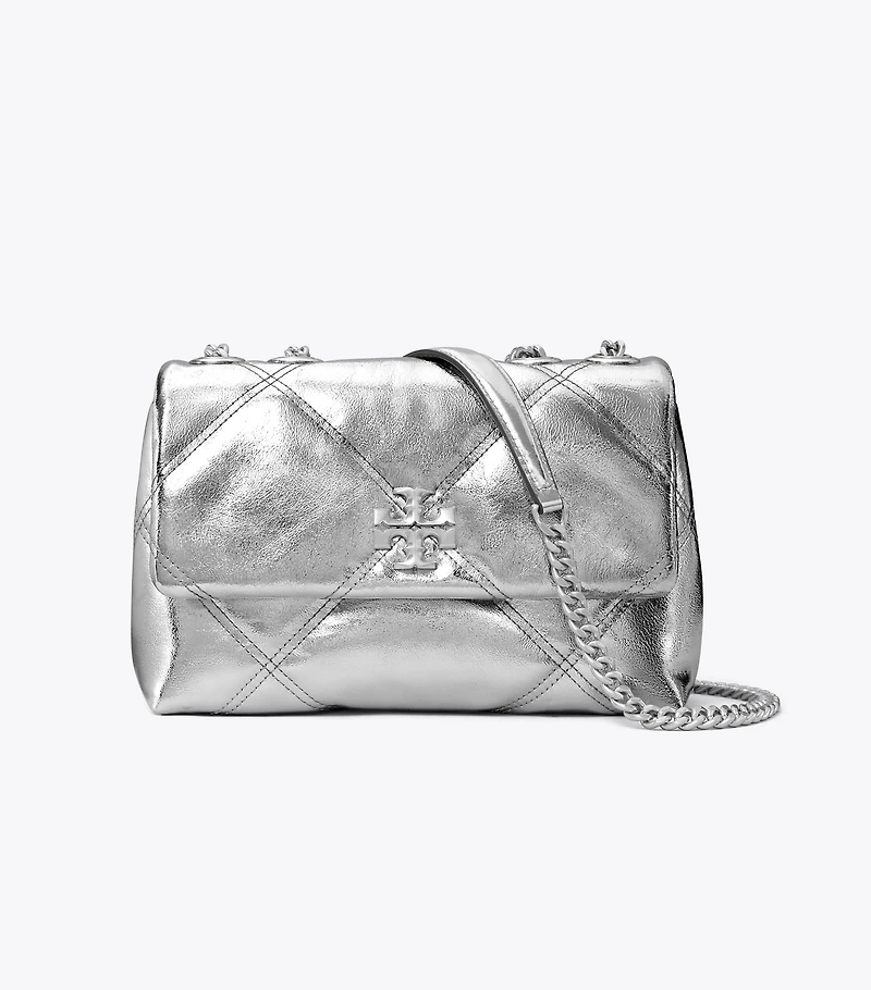 Small Kira Diamond Quilt Metallic Convertible Shoulder Bag