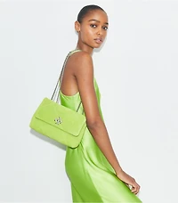 Kira Diamond Quilt Suede Shoulder Bag
