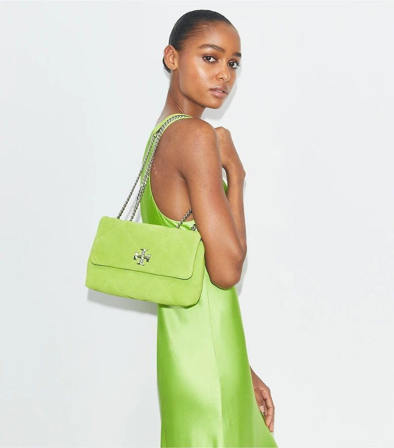 Kira Diamond Quilt Suede Shoulder Bag