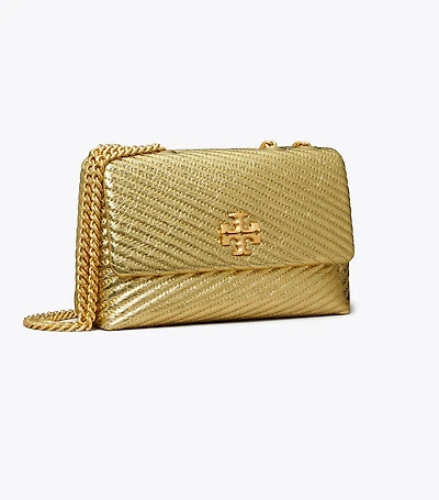 Small Kira Moto Quilt Metallic Convertible Shoulder Bag