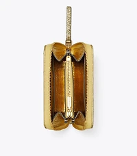 Small Kira Moto Quilt Metallic Zip-Around Wallet