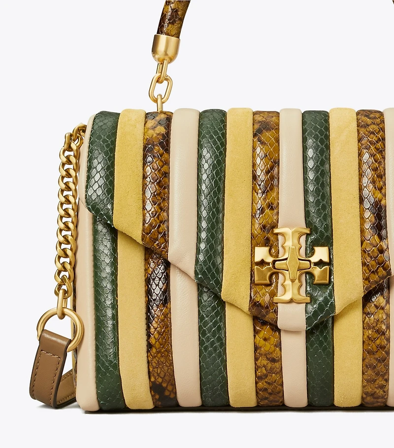 Small Kira Stripe Top-Handle Satchel