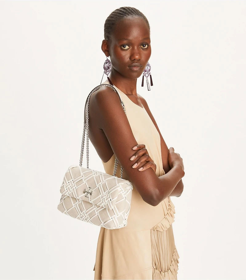 Small Kira Woven Canvas Shoulder Bag