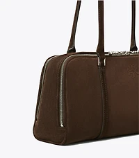 Small Marshmallow Suede Satchel