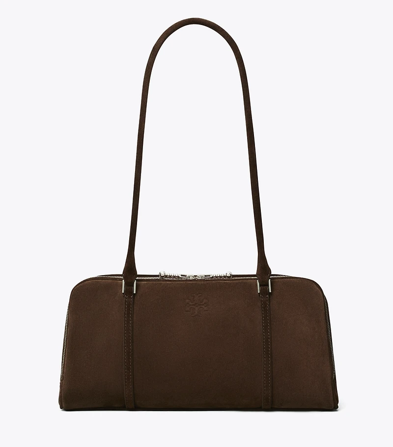 Small Marshmallow Suede Satchel