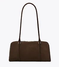 Small Marshmallow Suede Satchel