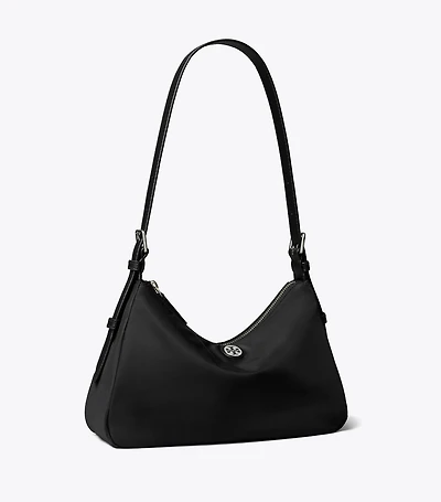 Small Nylon Zip-Top Shoulder Bag