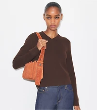 Small Romy Brushed Suede Shoulder Bag
