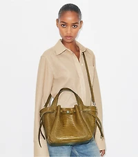Small Romy Croc-Embossed Tote