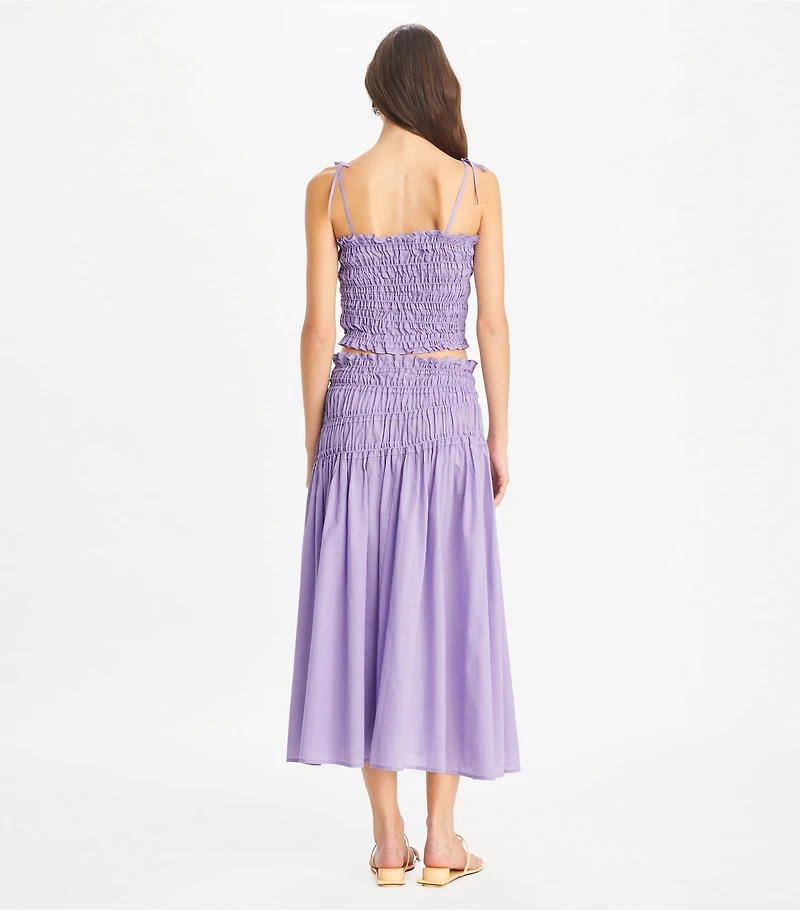 Smocked Cotton Skirt