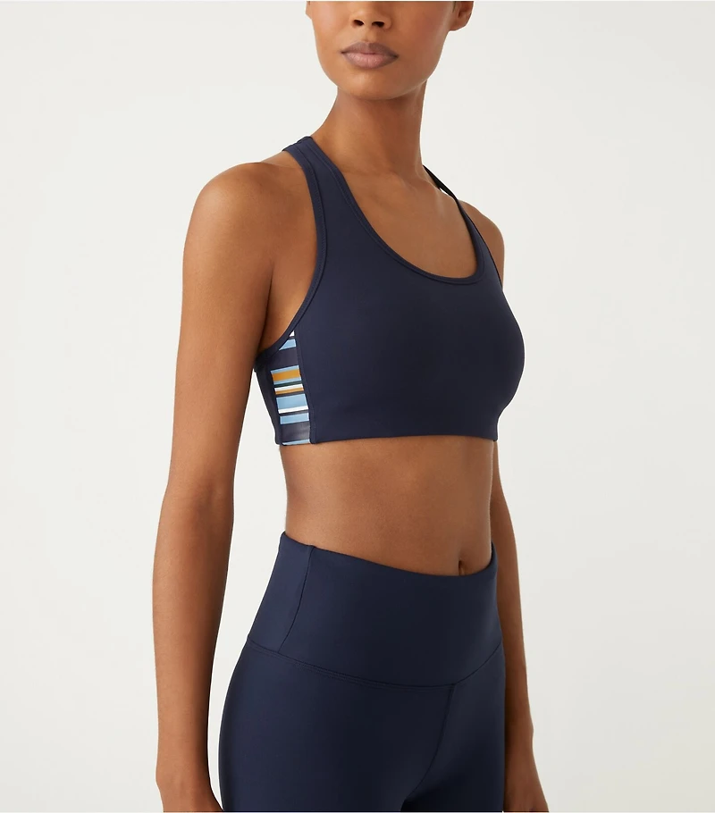 Spectrum Side-Stripe Mesh-Back Bra