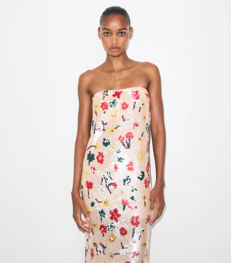 Strapless Sequin Dress