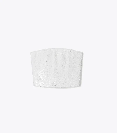 Strapless Sequins Mesh Top