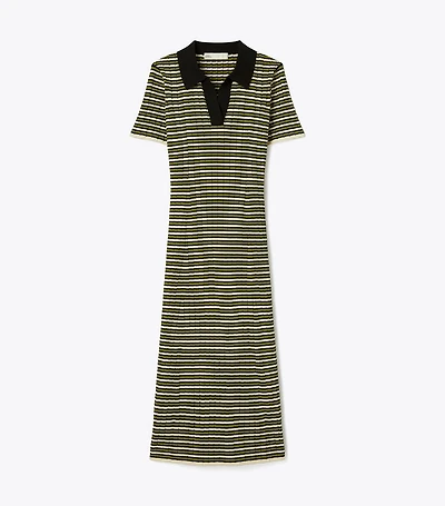 Stripe Knit Polo Dress