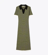 Stripe Knit Polo Dress
