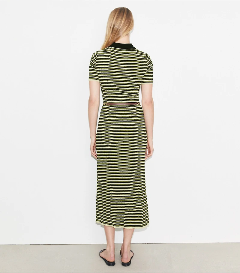 Stripe Knit Polo Dress