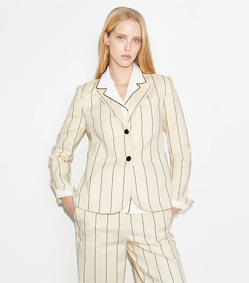 Striped Cotton Blazer