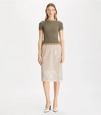 Striped Nylon Mockneck