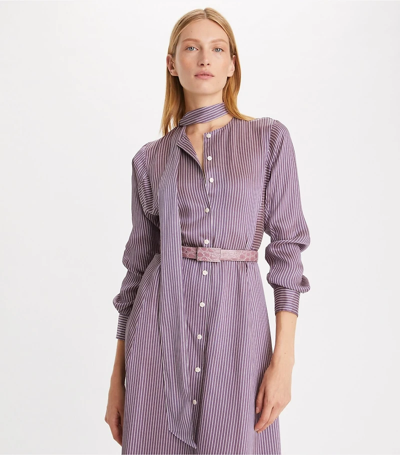 Striped Viscose Shirtdress
