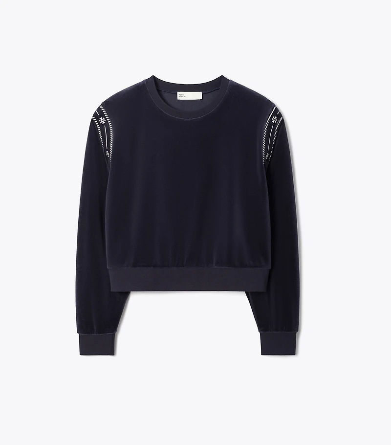 T Logo Velour Crewneck