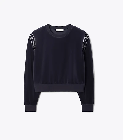 T Logo Velour Crewneck
