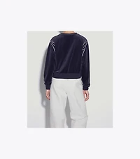 T Logo Velour Crewneck