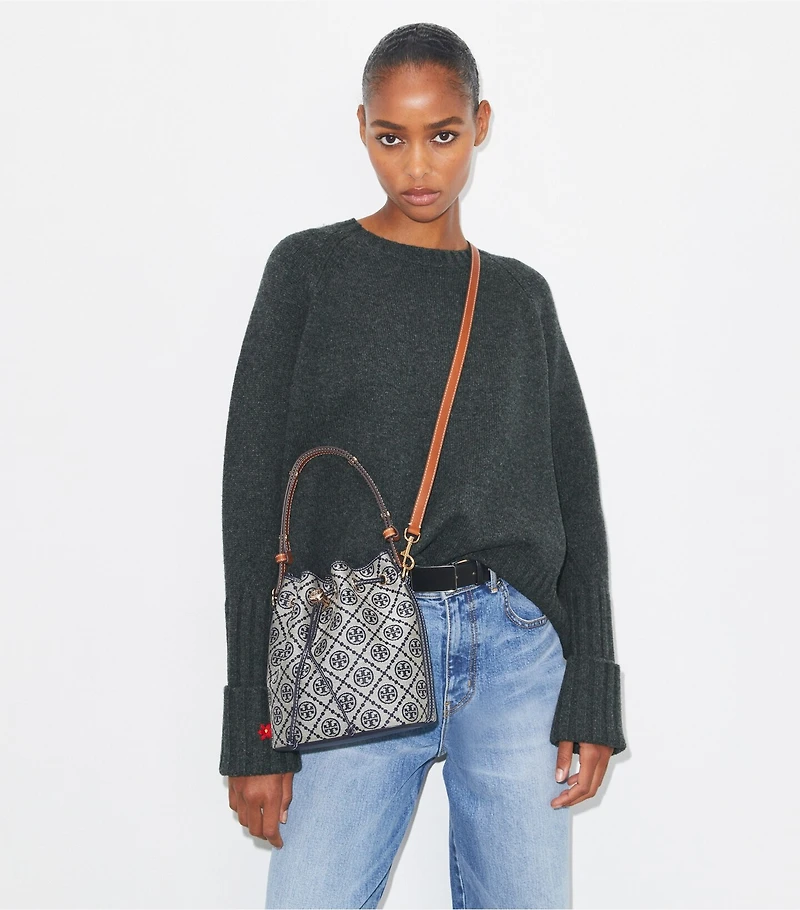 T Monogram Bucket Bag