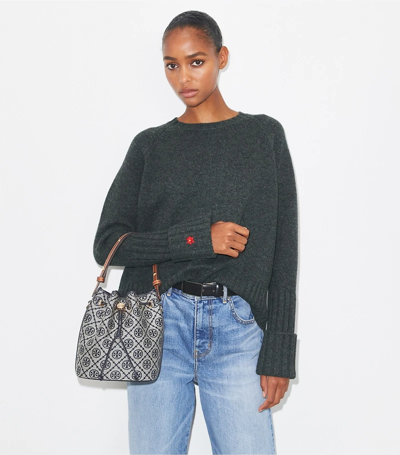 T Monogram Bucket Bag