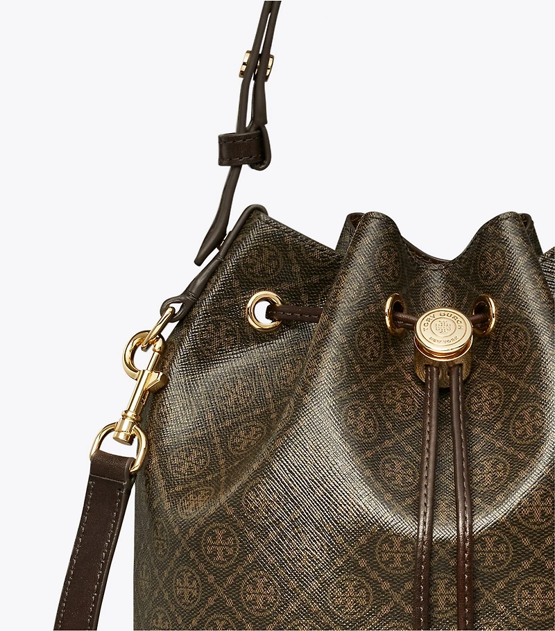 T Monogram Coated Canvas Bucket Bag