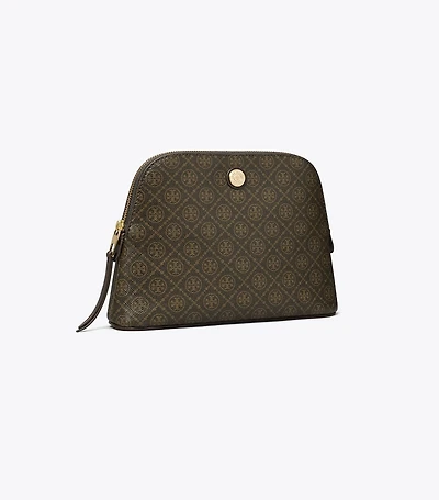 T Monogram Coated Canvas Dome Cosmetic Case