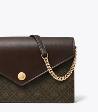 T Monogram Coated Canvas Envelope Crossbody