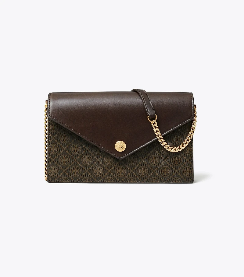 T Monogram Coated Canvas Envelope Crossbody