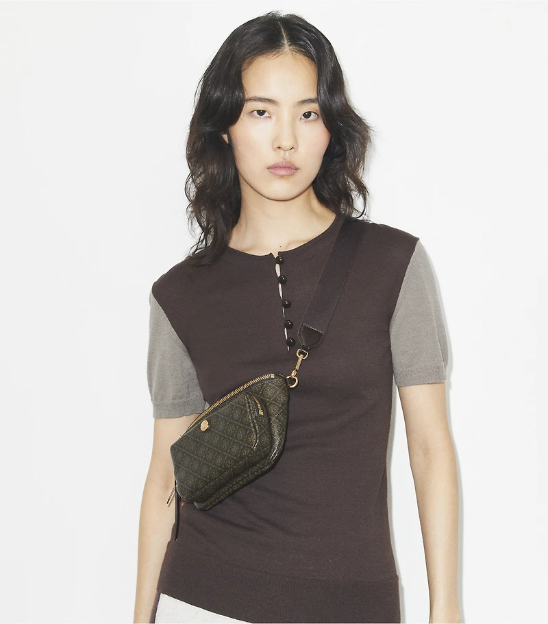 T Monogram Coated Canvas Mini Belt Bag
