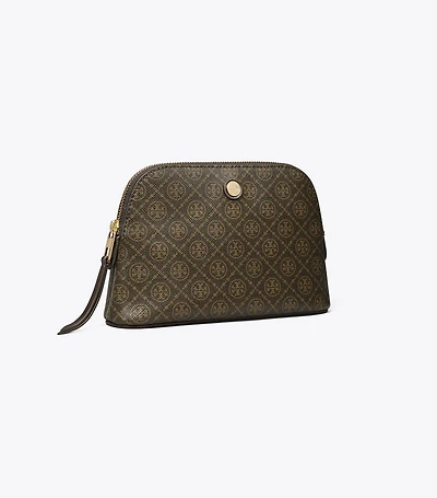 T Monogram Coated Canvas Small Dome Cosmetic Case