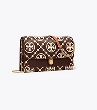 T Monogram Contrast Embossed Crossbody