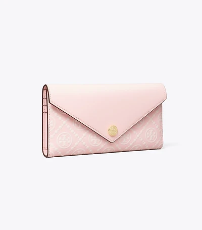 T Monogram Contrast Embossed Envelope Wallet
