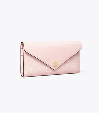 T Monogram Contrast Embossed Envelope Wallet