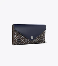 T Monogram Contrast Embossed Envelope Wallet