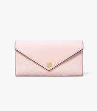 T Monogram Contrast Embossed Envelope Wallet