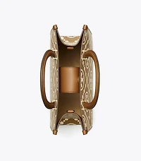 T Monogram Contrast Embossed Top-Handle Tote