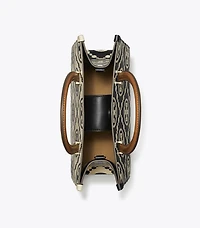 T Monogram Contrast Embossed Top-Handle Tote